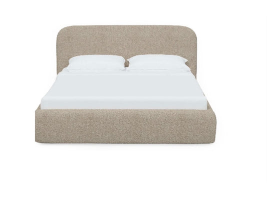Lit bouclé beige 160×200